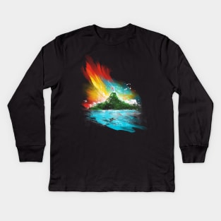 sunset on koholint Kids Long Sleeve T-Shirt